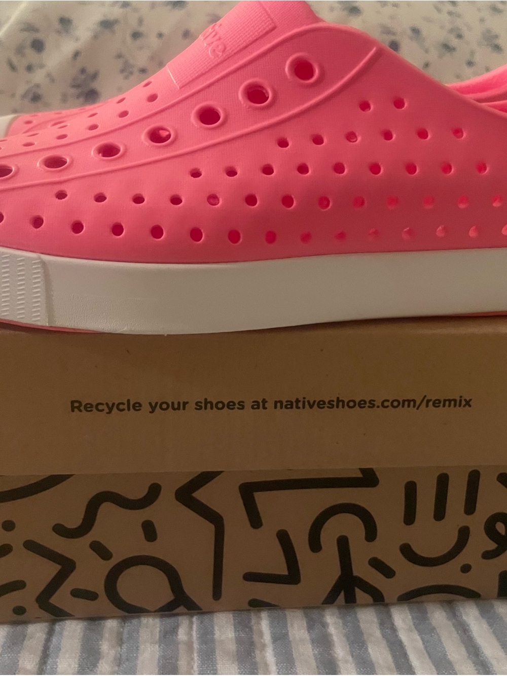 Native Shoes Women's Slip-On Moccasins — Bright Pink with White Sole
